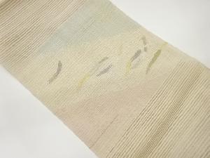 絽すくい織横段に抽象模様織出し名古屋帯